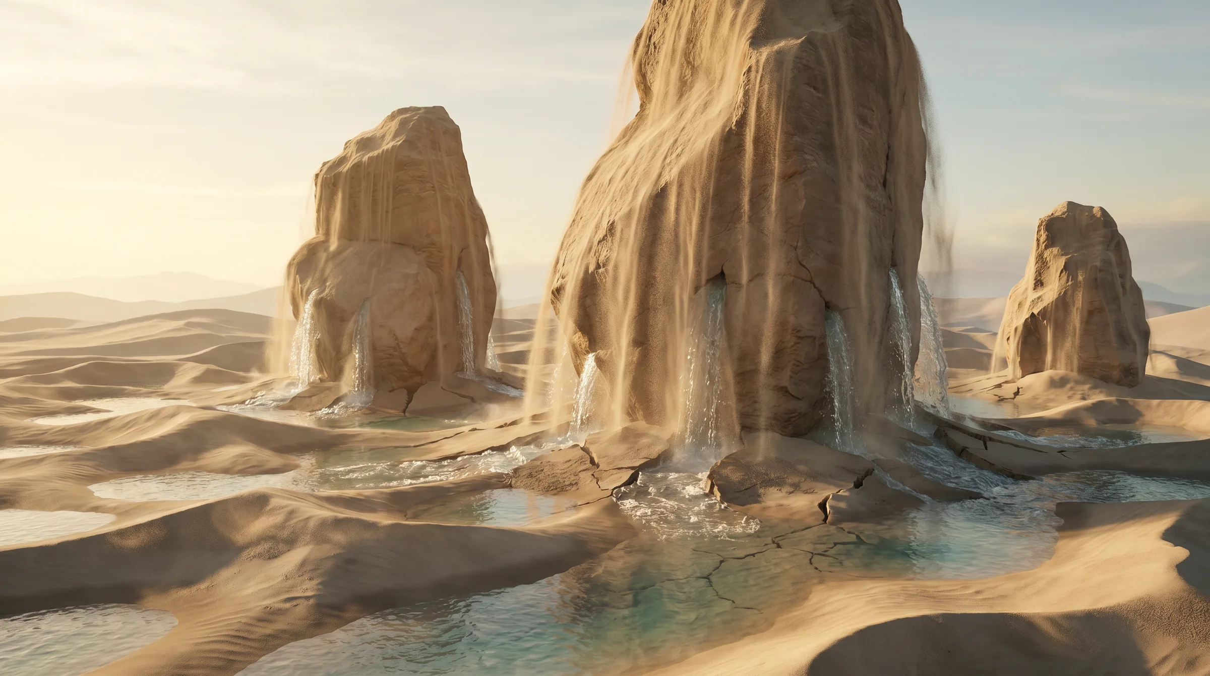 Rocks emerge