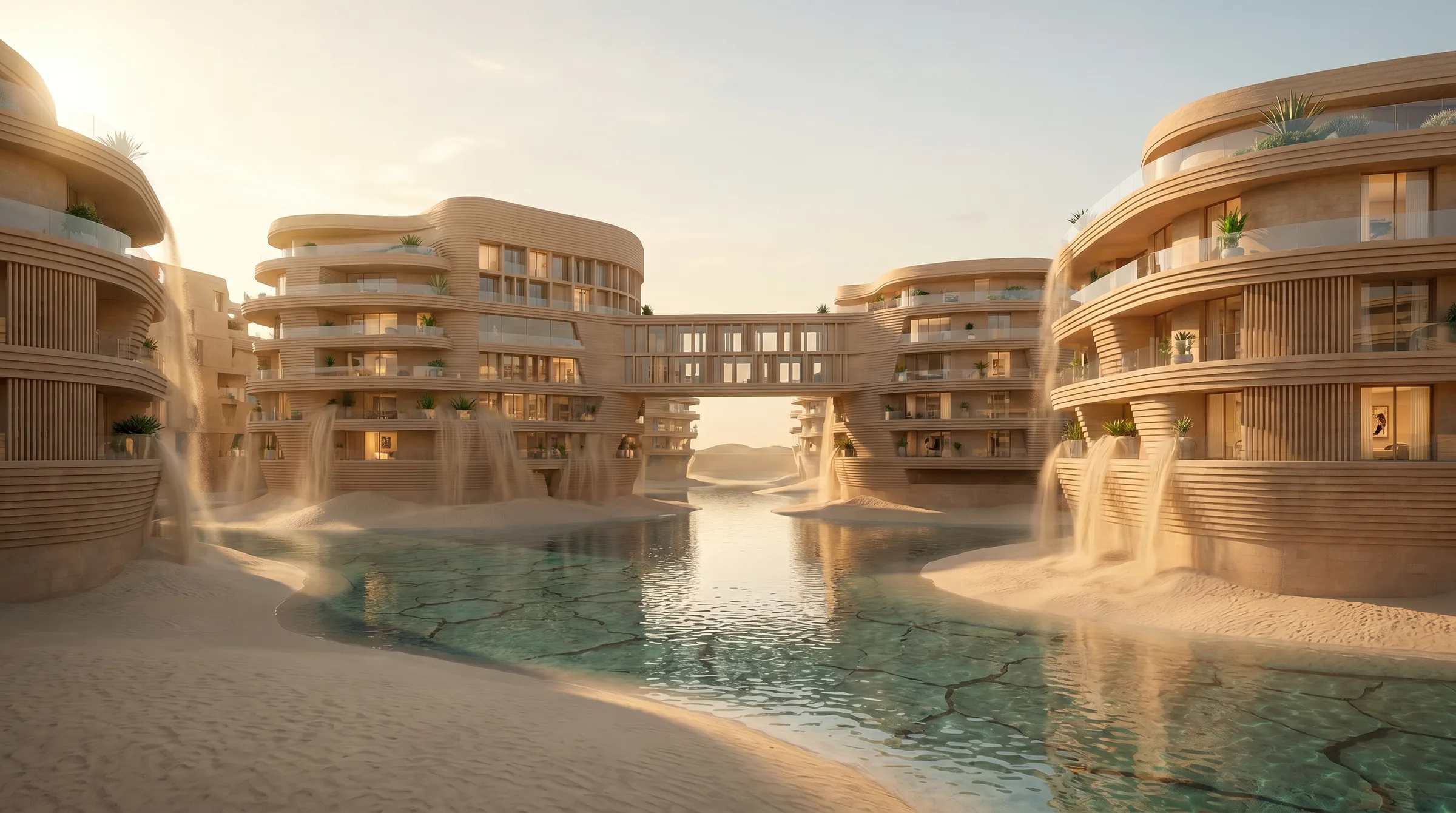 The rocks become buildings